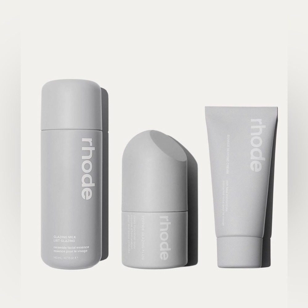 RHODE: Glazing milk, Peptide glazing fluide,Barrier restore cream